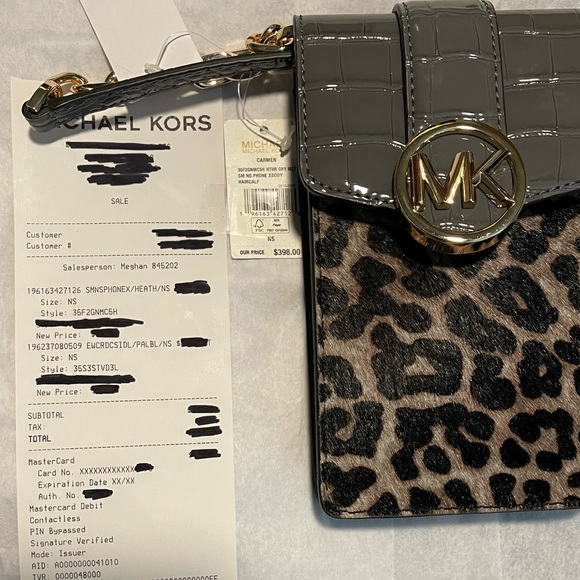 MK Heather Grey with animal print - NWT- shopping bag included ! - Picture 3 of 7